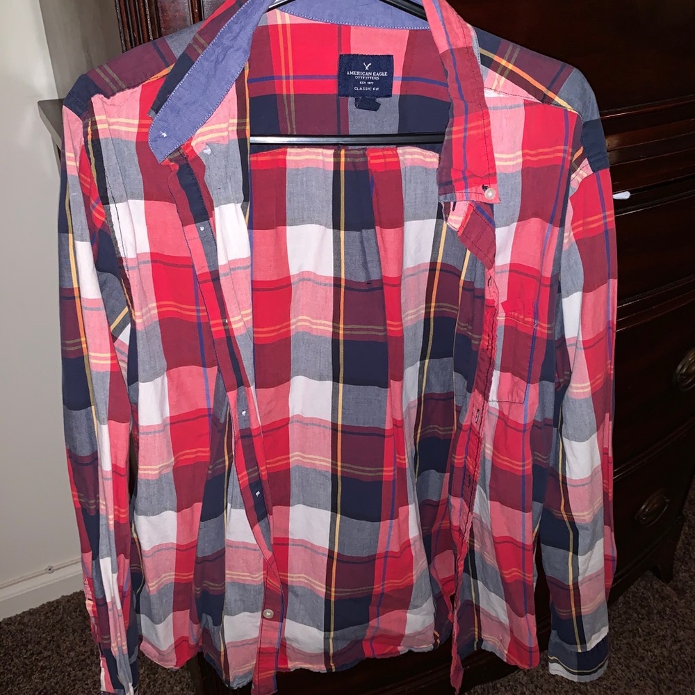 button up plaid dress shirt